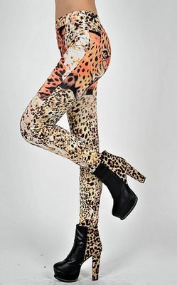 Sexy Ladys Модные самые классические леггинсы с гепарда